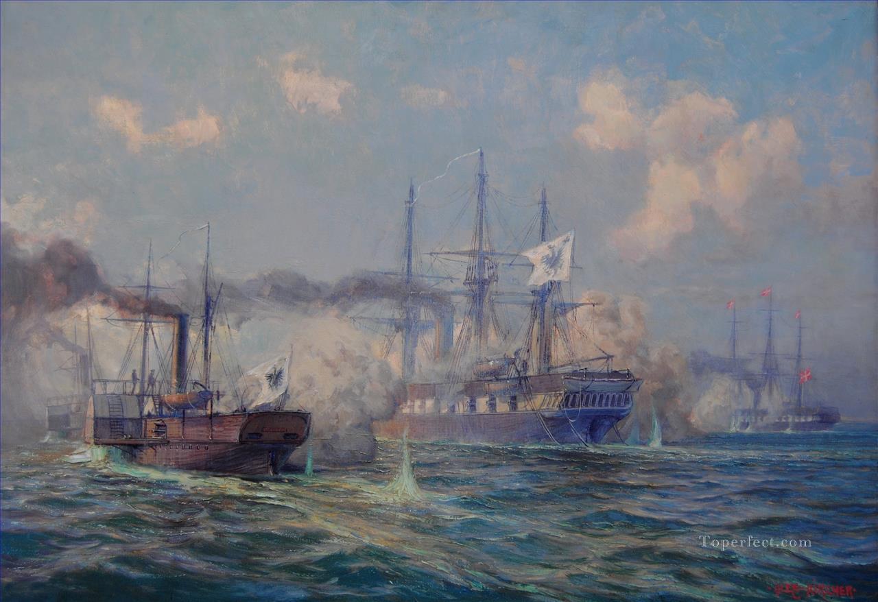 Seegefecht bei Jasmund Naval Battle Oil Paintings